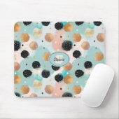 Modern Abstract penseelstreek & Polka Dot Pattern Muismat (Met muis)