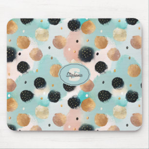 Modern Abstract penseelstreek & Polka Dot Pattern Muismat