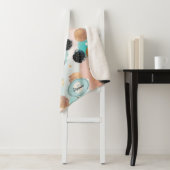 Modern Abstract penseelstreek & Polka Dot Pattern Sherpa Deken (In situ)