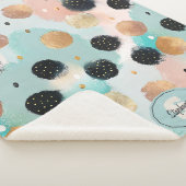 Modern Abstract penseelstreek & Polka Dot Pattern Sherpa Deken (3/4)
