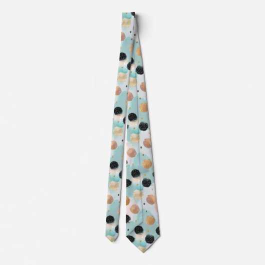 Modern Abstract penseelstreek & Polka Dot Pattern Stropdas (Achterkant)