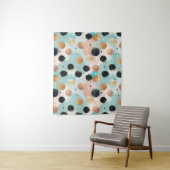 Modern Abstract penseelstreek & Polka Dot Pattern Wandkleed (In situ)