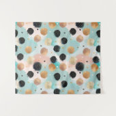 Modern Abstract penseelstreek & Polka Dot Pattern Wandkleed (Voorkant (horizontaal))
