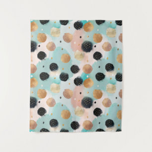 Modern Abstract penseelstreek & Polka Dot Pattern Wandkleed