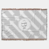 Modern Abstract Pijl Grijs Monogram Patroon Deken (Voorkant)