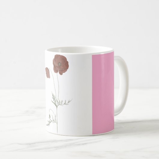 Modern Abstract Pink and White Personalized Coffee Koffiemok (Voorkant rechts)