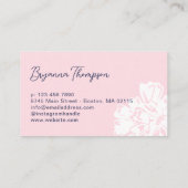 Modern Abstract Pink & Yellow Floral Pattern Visitekaartje (Achterkant)