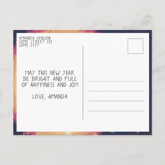 Modern Abstract Planet Happy Nieuwjaar 2023 Briefkaart (Achterkant)