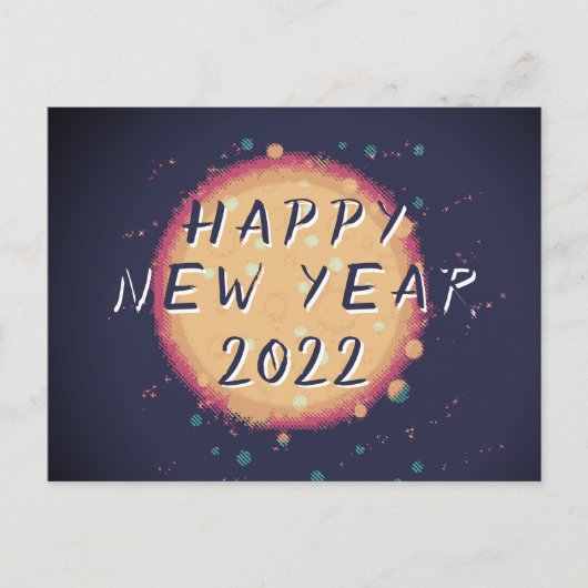 Modern Abstract Planet Happy Nieuwjaar 2023 Briefkaart (Voorkant)