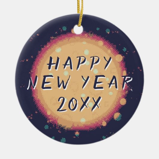 Modern Abstract Planet Happy Nieuwjaar 2023 Keramisch Ornament (Voorkant)