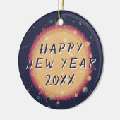 Modern Abstract Planet Happy Nieuwjaar 2023 Keramisch Ornament (Links)