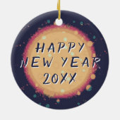 Modern Abstract Planet Happy Nieuwjaar 2023 Keramisch Ornament (Achterkant)