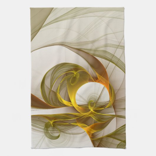 Modern Abstract Precious Metal Colors Fractal Theedoek (Verticaal)