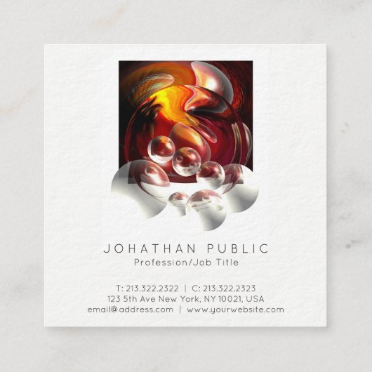 Modern Abstract professioneel kunstwerk Thick Luxu Vierkante Visitekaartje (Achterkant)