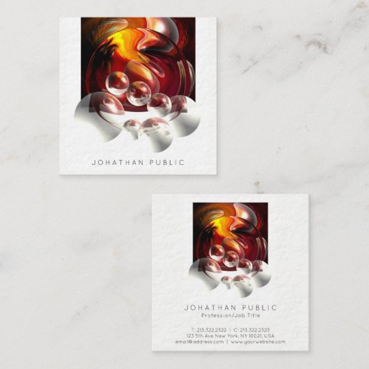 Modern Abstract professioneel kunstwerk Thick Luxu Vierkante Visitekaartje (Voorkant / Achterkant)
