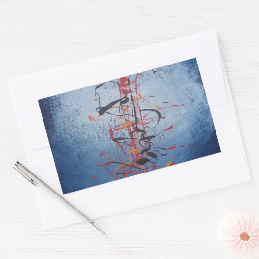 Modern Abstract Rechthoekige Sticker (Envelop)