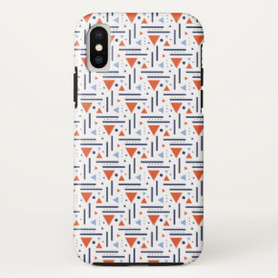 Modern Abstract Red and Blue Geometric Pattern Case-Mate iPhone Case