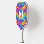 Modern Abstract Regenboog Custom Monogram Pickleball Paddle (Links)
