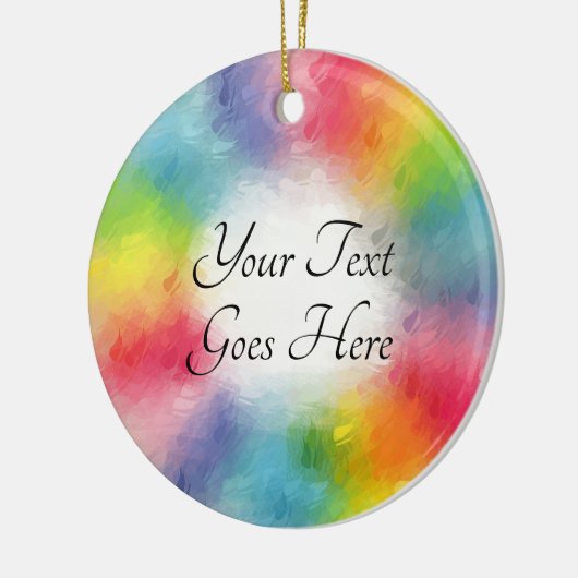 Modern Abstract Regenboog Kleuren Sjabloon Script Keramisch Ornament (Links)