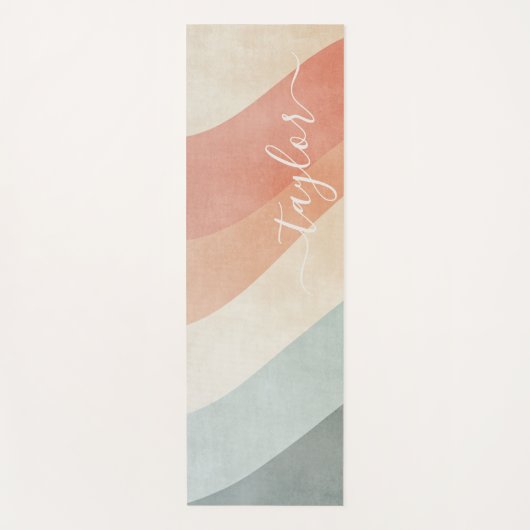 Modern Abstract regenboogmonogram Yogamat (Voorkant)