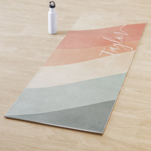 Modern Abstract regenboogmonogram Yogamat