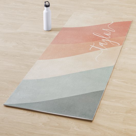 Modern Abstract regenboogmonogram Yogamat (In situ)