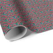 Modern Abstract Rode Klaproos Bloempatroon Cadeaupapier (Rol Hoek)