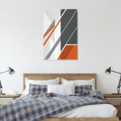 Modern Abstract Roest Oranje Grijs Canvas Afdruk (Insitu (Slaapkamer))