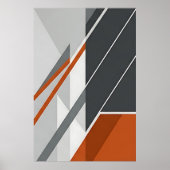 Modern Abstract Roest Oranje Grijs Poster (Voorkant)