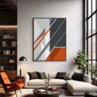 Modern Abstract Roest Oranje Grijs