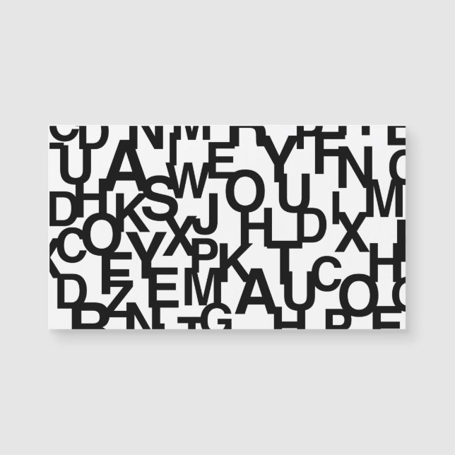Modern, abstract, rommelig patroon met letters (Voorkant)
