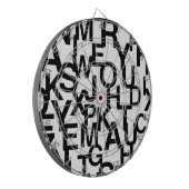 Modern, abstract, rommelig patroon met letters dartbord (Voorkant Links)