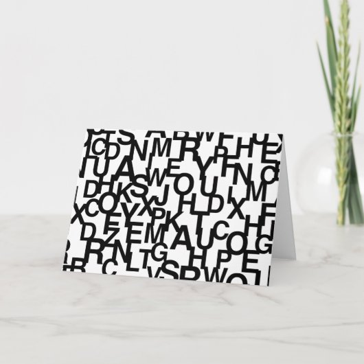 Modern, abstract, rommelig patroon met letters kaart (Voorkant)