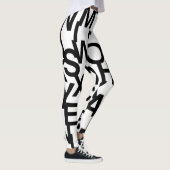 Modern, abstract, rommelig patroon met letters leggings (Rechts)