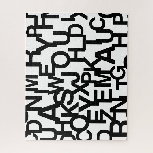 Modern, abstract, rommelig patroon met letters legpuzzel (Verticaal)