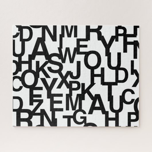 Modern, abstract, rommelig patroon met letters legpuzzel (Horizontaal)