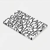 Modern, abstract, rommelig patroon met letters post-it® notes (Schuin)