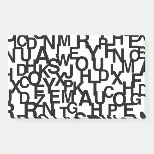 Modern, abstract, rommelig patroon met letters post-it® notes (Voorkant)