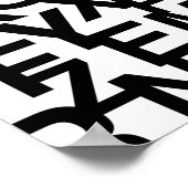 Modern, abstract, rommelig patroon met letters poster (Hoek)
