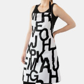 Modern, abstract, rommelig patroon met letters schort (Insitu)