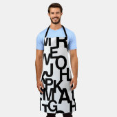 Modern, abstract, rommelig patroon met letters schort (Gedragen)