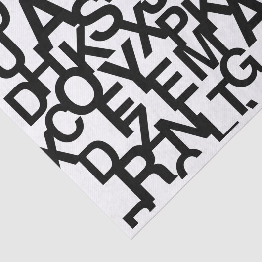 Modern, abstract, rommelig patroon met letters tissuepapier (Detail)