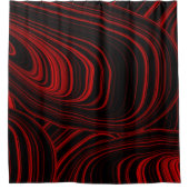 Modern Abstract rood en zwart patroon Douchegordijn (Voorkant)