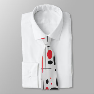 Modern Abstract rood en zwart Stropdas