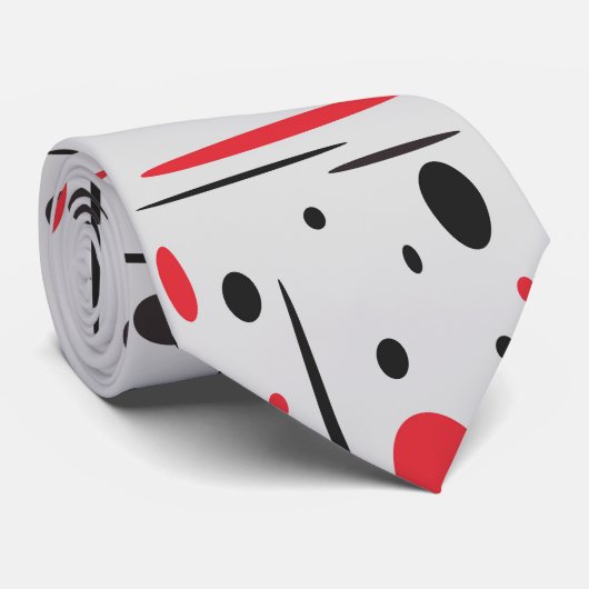 Modern Abstract rood en zwart Stropdas (Opgerold)
