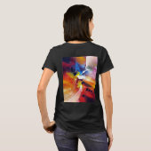 Modern Abstract rood Geel Blauw Elegant T-shirt (Achterkant volledig)
