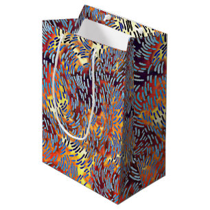 Modern Abstract rood geel zwart Medium Cadeauzakje