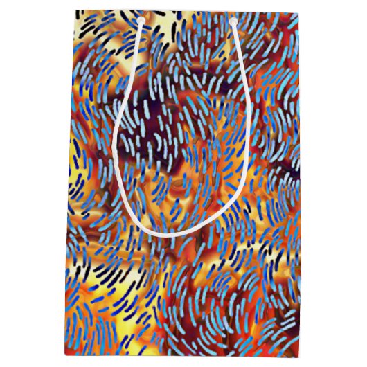 Modern Abstract rood geel zwart Medium Cadeauzakje (Achterkant)