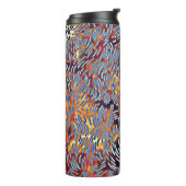 Modern Abstract rood geel zwart Thermosbeker (Gedraaid links)