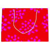 Modern Abstract Rood Heet Roze Holly Xmas Groot Cadeauzakje (Voorkant)